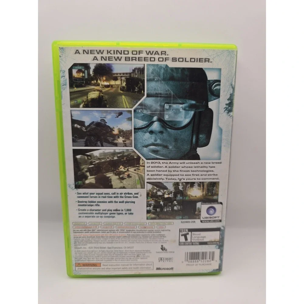 Tom Clancy's Ghost Recon: Advanced Warfighter (Xbox 360) w/ Manual TESTED